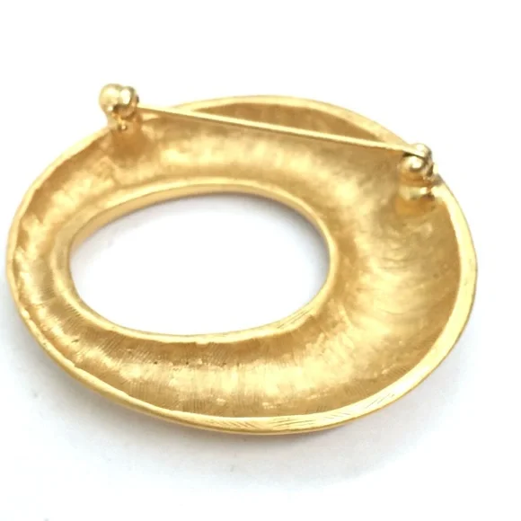 !!SOLD!! VINTAGE BROOCHES LOT OF 5 MONET CROWN TRIFARI GOLD TONE LEAF ABSTRACT - Picture 12 of 14